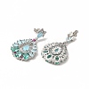 Colorful Cubic Zirconia & Rhinestone Teardrop Dangle Stud Earrings EJEW-H093-18P-2