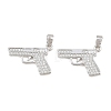 Brass Clear Cubic Zirconia Pendants KK-E800-12P-1