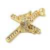 Rack Plating Brass Micro Pave Cubic Zirconia Pendants KK-F869-10G-2