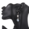 Round Natural Cultured Freshwater Pearl & Lampwork Dangle Earrings EJEW-JE06881-2