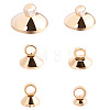 120Pcs 6 Styles Brass Bead Cap Pendant Bails DIY-SP0004-25LG-6