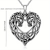 Alloy Viking Knot Heart Horse Pendant Necklaces FS-WG2DD1C-01-4