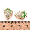 Alloy Rhinestone and Enamel Pendants PALLOY-T092-42G-01-3