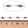 Handmade Natural Indian Agate & Synthetic Howlite & 316 Stainless Steel Round Link Chains CHS-L033-07P-02-2