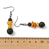 3 Pairs 3 Styles Natural Gemstone Beaded Dangle Earrings EJEW-JE07091-6