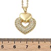 Brass Micro Pave Clear Cubic Zirconia Heart Pendant Necklaces NJEW-K280-07G-3