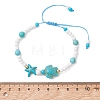 3Pcs 3 Colors Adjustable Synthetic Turquoise Braided Bead Bracelets BJEW-MZ00326-3