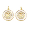 Brass Micro Pave Clear Cubic Zirconia Pendants CU-CBA9482-05G-01-1