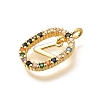 Brass Micro Pave Cubic Zirconia Pendants ZIRC-P123-01G-V02-2