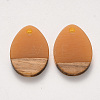 Transparent Resin & Walnut Wood Pendants X-RESI-S358-15-B02-2