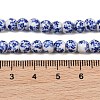 Handmade Flower Printed Porcelain Ceramic Beads Strands X-PORC-M005-6mm-10-5