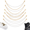 6Pcs 3 Styles Alloy & Imitation Pearl Three-layer Boot Strap Chains HJEW-PH0002-14-1