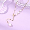 Adjustable 304 Stainless Steel Satellite Chain Lariat Necklaces NJEW-JN06147-1