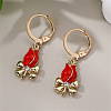 Alloy Enamel Hoop Dangle Earrings for Women WG9295C-04-1