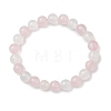 Natural Rose Quartz & Selenite Beaded Stretch Bracelets for Women BJEW-JB13140-2