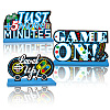 3 Sets 3 Styles Game Theme Wood Table Sign Display Ornaments DJEW-BC0001-23-1