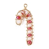 Christmas  Copper Wire Wrapped Glass Beaded Pendants PALLOY-TA00440-1