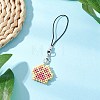 Paw Print Glass Seed Bead Beaded Charm Mobile Straps HJEW-MZ00186-01-2