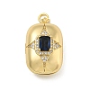 Brass Cubic Zirconia Locket Pendants KK-N254-93G-G-1