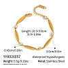 304 Stainless Steel Crystal Rhinestone Horse Eye Link Chain Bracelets for Women GV0285-1-2