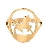 Ion Plating(IP) 304 Stainless Steel Horse Adjustable Ring for Women RJEW-M149-21G-1