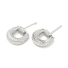 Rack Plating Brass Micro Pave Clear Cubic Zirconia Stud Earrings for Women EJEW-M260-11P-2