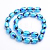 Handmade Silver Foil Glass Oval Beads FOIL-I004-C-01-2