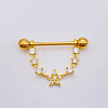 304 Stainless Steel Clear Cubic Zirconia Star Nipple Rings WG994A5-06-1