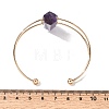 Brass Wire Wrapped Natural Amethyst Hexagon Point Cuff Bangles for Women BJEW-L719-01G-02-5