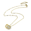 Brass with Rhinestone Heart Locket Necklaces with Plastic Pearl Inside NJEW-Z026-02G-2