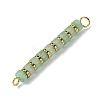 Natural Green Aventurine & Electroplated Synthetic Non-magnetic Hematite Heishi Connector Charms PALLOY-JF03291-02-3