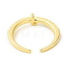 Clear Cubic Zirconia Initial Letter Open Cuff Ring RJEW-H120-09G-J-3