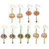 Transparent Electroplate Glass & Seed Glass Beads Dangle Earrings EJEW-MZ00714-2