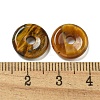 Natural Tiger Eye Donut/Pi Disc Charms G-G142-01O-3