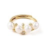 Natural Cultured Freshwater Pearl Finger Rings RJEW-JR01083-4