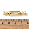 Brass Pave Clear Cubic Zirconia Fold Over Clasps KK-M320-14G-3