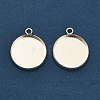 Flat Round Brass Pendant Cabochon Settings KK-A276-10S-2