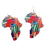 Printed Wood Dangle Earrings FS-WGB0246-01-4