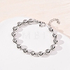 Brass Ball Link Chain Bracelets for Women BJEW-H640-02B-P-3