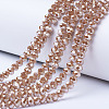 Electroplate Opaque Solid Color Glass Beads Strands EGLA-A034-P4mm-C02-1