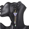 Transparent Two Tone Spray Painted Glass & Acrylic Dangle Earrings EJEW-JE06923-5