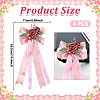 PE Flower with Satin Ribbon Wedding Car Rearview Mirror AJEW-WH0596-913-2