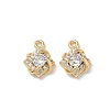 Brass Micro Pave Clear Cubic Zirconia Charms KK-P355-20G-1