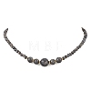 Natural Larvikite Round Graduated Beaded Necklaces NJEW-JN05654-03-2