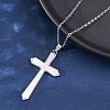 Cross 304 Stainless Steel Pendant Necklaces NJEW-H059-09P-2