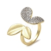 Brass Micro Pave Cubic Zirconia Rings for Women RJEW-G325-02G-1