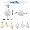 30Pcs 2 Colors Natural Cultured Freshwater Pearl Potato Connector Charms PALLOY-SC00012-2