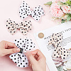 2 Pairs 2 Colors Polka Dot Pattern Cloth Bowknot Shoe Decorations FIND-CP0001-39-3