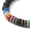 Dyed Natural Lava Rock Beaded Stretch Bracelets for Women BJEW-JB09665-4