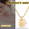 1Pc Stainless Steel Letter Rectangle Pendant Necklaces NJEW-LP0001-34R-G-2